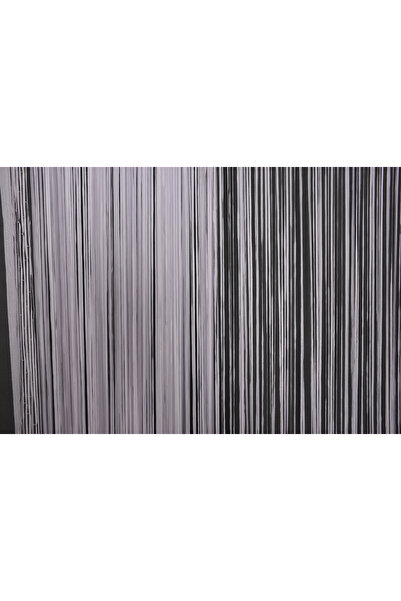 AKÇA TEKSTİL Plain Rope Curtain 180 cm Width 280 cm Length White Color Ready Rope Curtain