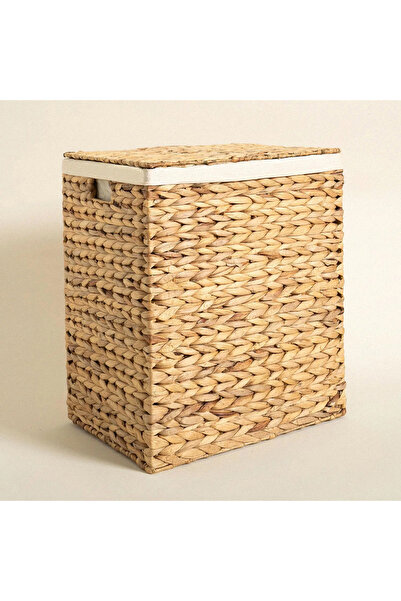 ELZEY HOME Hasır Dikdörtgen Örgülü Çamaşır Sepeti L 45x35x54 Cm