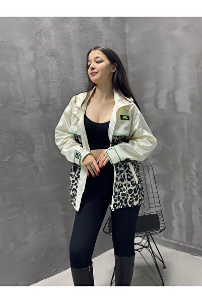 Yeys Leopard Patterned Raincoat Jacket