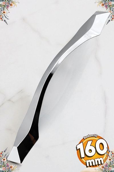 Badem10 Mâner cu diamant 160 mm Mobilier din metal cromat Sertar de bucătărie Dulap Dulap Ușă Mânere Mâner 16 cm