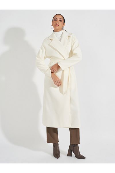 Styli Oversized Midi Length Belted Wool Like Coat