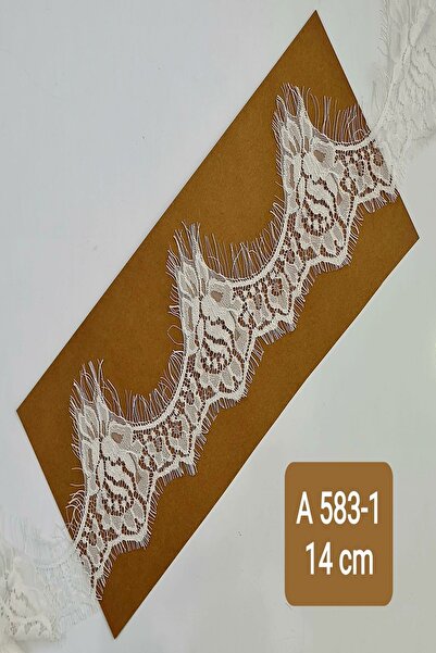 KARAASLAN Beyaz Sakallı Kirpikli Dantel 14 Cm (3 MT)
