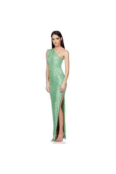 MODAS One Shoulder Slip Neck Long Slit Evening Dress