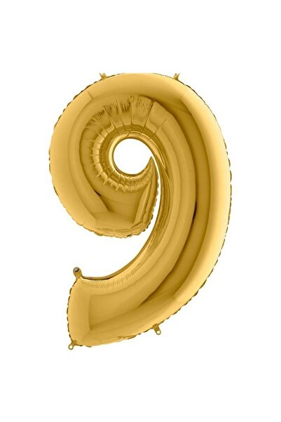 HKNYS 9 Years Number Foil Balloon 100 cm 16 Inch --Gold Color Foil Balloon