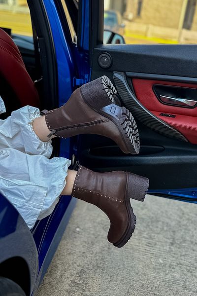 SHOEBELLAS Cizme de damă Lagoon Bitter Brown Skin Pin