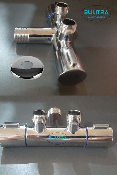 BULİTRA Su Armatürleri Double Outlet Bidet Tap - Intermediate Tap 1/2' to 3/8 Open/Close 1St Quality