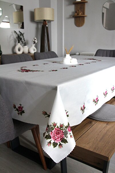 DedeEvTekstil Față de masă din țesătură cu imprimare digitală 160x220 rezistentă la pete