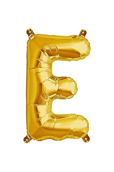 HKNYS بالون فويل لون ذهبي حرف E - 100 سم - بالون فويل اسم الحرف