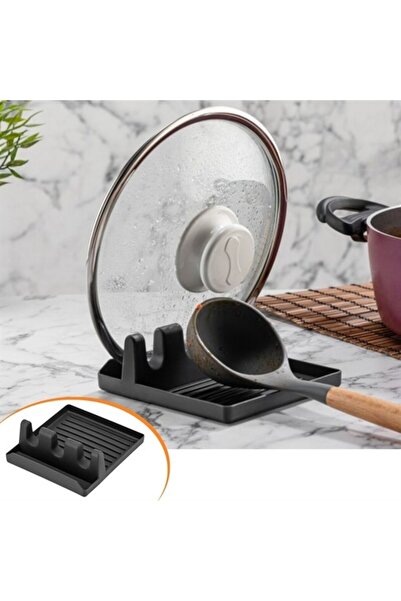 Go İthalat Pot Lid Holder Pot Lid Stand with Spoon Holder Practical Spoon Lad...