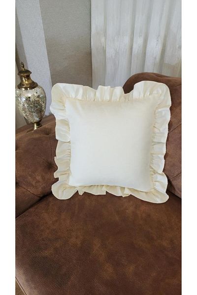 ALTINPAMUK Culoare crem boemă - Husă de pernă cu volane MILANO Design pătrat