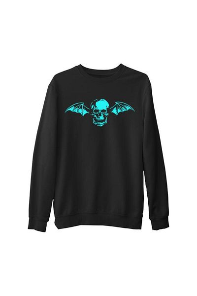 Lord T-Shirt Avenged Sevenfold - Skull Logo Men's Black Thick Sweatshirt