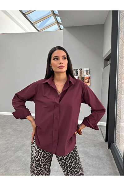 ESRAHELVACI Burgundy Oval Cut Shirt