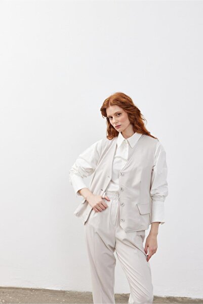 Fahhar Oversize Women's Vest Stone