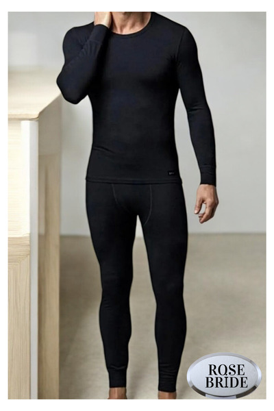 rose bride Unisex Βαμβακερό Μαύρο Θερμικό Κάτω Σετ