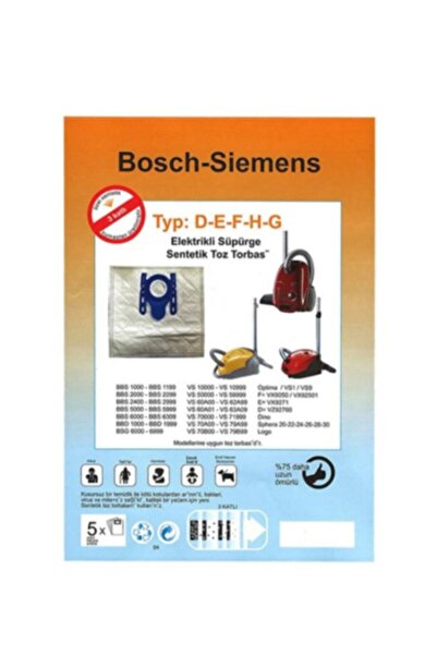Ürkmez Ticaret Siemens Profilo Horizontal Vacuum Cleaner Bag (5 Pieces)