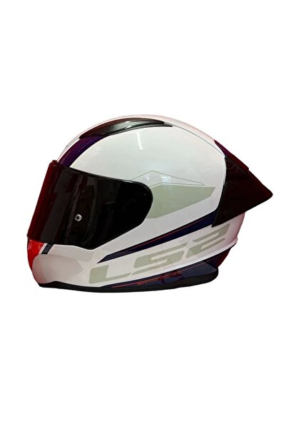 LS2 RAPID 2 RACE DRIVEWAY BEYAZ-MAVİ-KIRMIZI KASK (SİYAH+ŞEFFAF CAM+SPOILER)