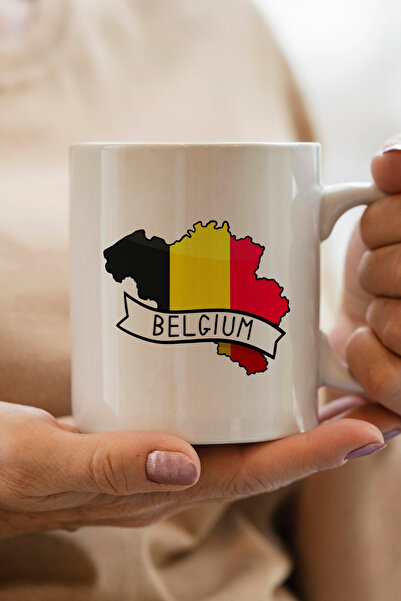 South Steel كوب مطبوع عليه خريطة علم بلجيكا-دولجيا