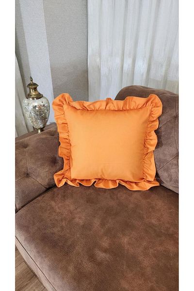 ALTINPAMUK Milan Orange Bohemian Case - Τετράγωνο Μαξιλάρι Ριχτάρι με Λεπτομέρεια Firfir