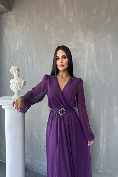 kamacibutik Βραδινό φόρεμα από ύφασμα από τούλι με διπλό στήθος