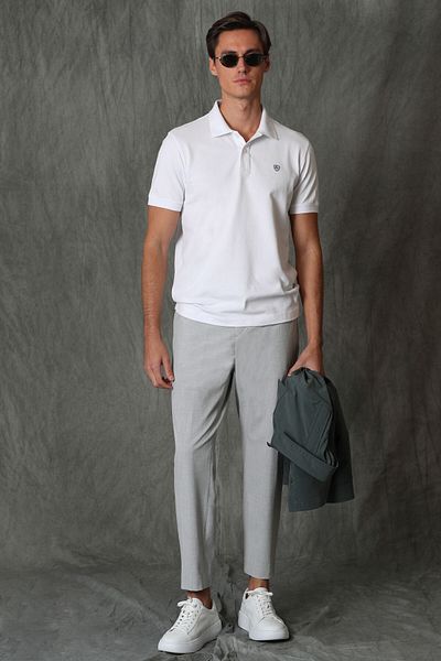 Lufian Ανδρικό μπλουζάκι Laon Sports Polo Neck Λευκό