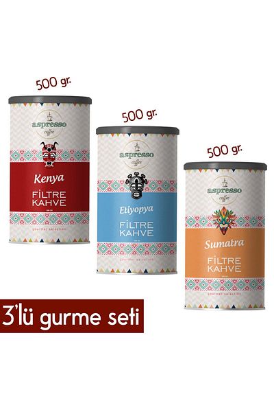Aspresso 3-Piece Original Filter Coffee Set (Kenya, Ethiopia, Sumatra)
