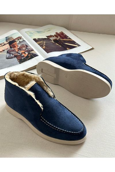 Zuum Γυναικείες καθημερινές μπότες Lorana - Navy Blue Suede