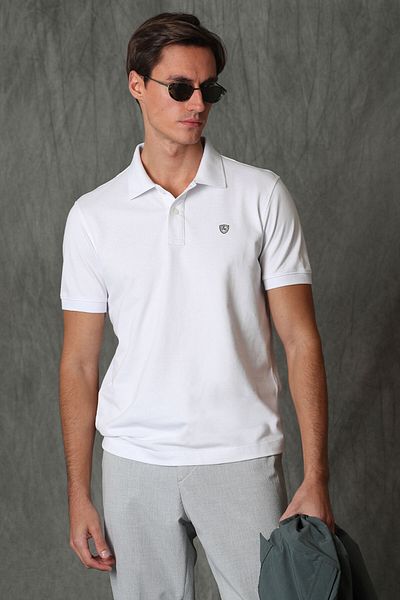 Lufian Ανδρικό μπλουζάκι Laon Sports Polo Neck Λευκό