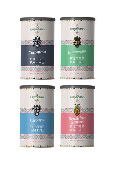 Aspresso 4-Piece Filter Coffee Set (Colombia, Guatemala, Ethiopia, Santos) 4 X 500 Gr.