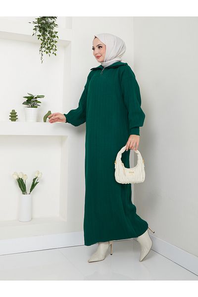 VOLT CLOTHİNG Rochie de damă din tricot cu fermoar