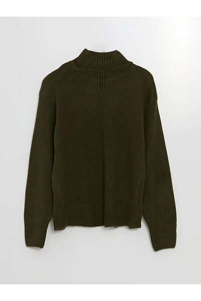 LC Waikiki Lcw Comfort Khaki Half Turtleneck Women's Knitwear Sweater
