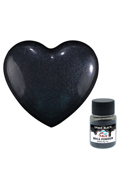 Falu Art مسحوق الميكا 10 جرام للراتنج والشموع والصابون - أسود سبيس