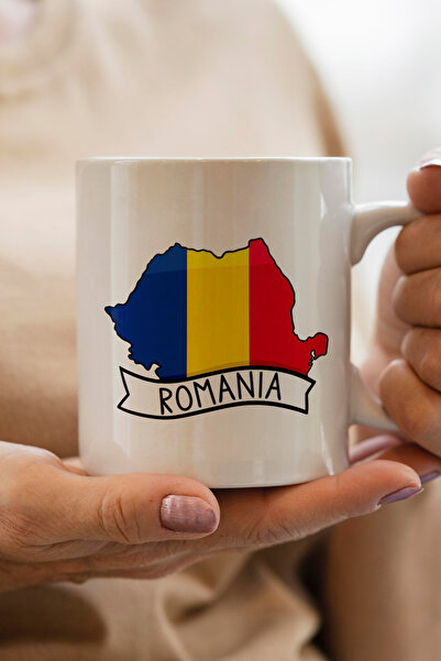 South Steel رومانيا - كوب مطبوع عليه خريطة علم رومانيا