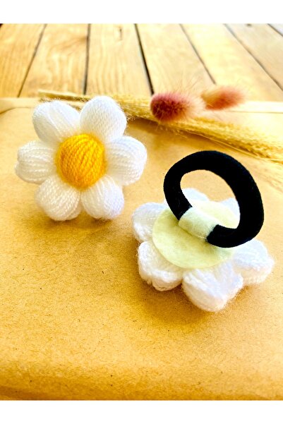 seyranat Baby Girl Child 2-Piece White Color Knitted Daisy Elastic Quality Ha...