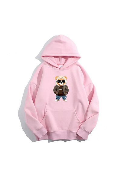 Moda Glo Унисекс суичър с качулка Bruh Bear