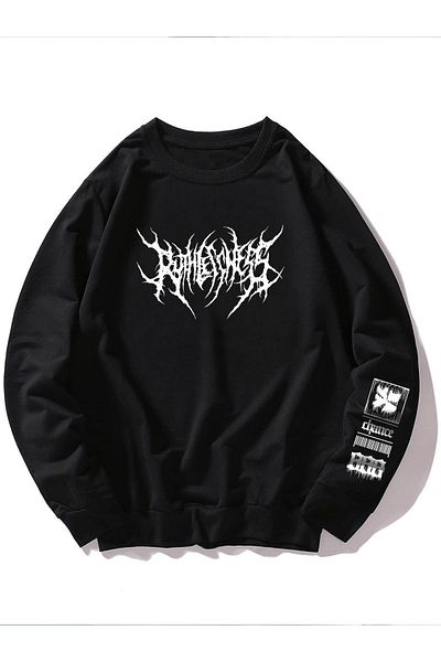 Moda Glo Hanorac unisex cu mânecă și imprimat în față
