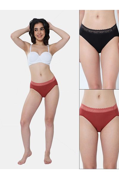Envie By Styli Pack of 2 - Lace Detail Waistband Hipster