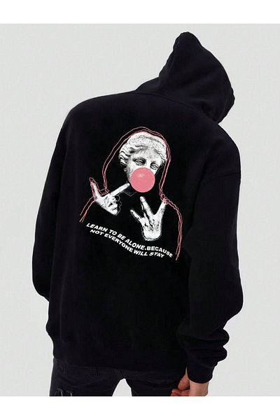 Moda Glo Hanorac scris unisex Learn To Be Alone