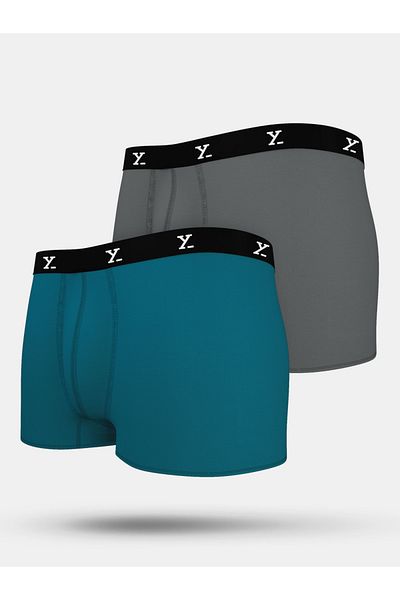 XYXX By Styli Pack of 2 - Logo Waistband Detail Trunks
