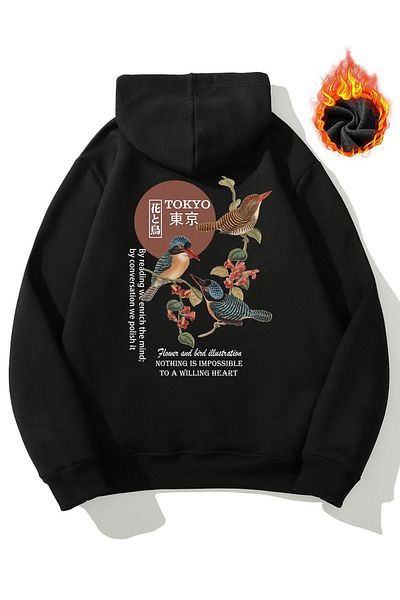 Moda Glo Φούτερ με στάμπα Unisex Tokyo Lettering Bird