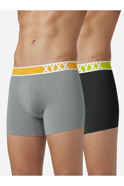 XYXX By Styli Pack of 2 - Micromodal Logo Waistband Antimicrobial Trunks