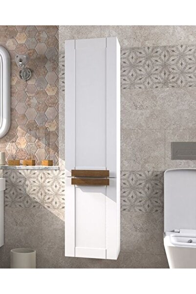 Pierre Cardin Pio Antique White Boy Dolabı Mat Beyaz Ahşap Kulplu Sağ Açılır
