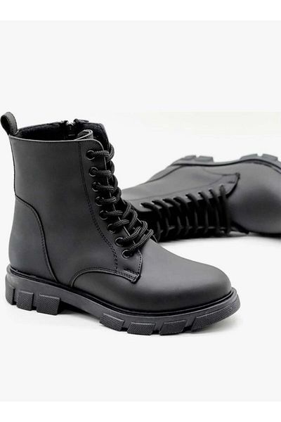 Demashoes Cizme negre cu căptușeală caldă cu talpă anti-alunecare