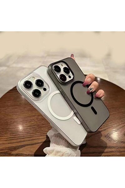n noppax İphone 15 uyumlu  mika magsafe özellikli şeffaf sararmaz lüx sert kılıf arka kapak