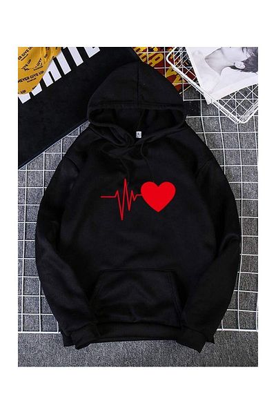 Moda Glo Унисекс суитшърт с щампа на сърце