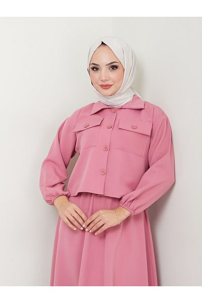 VOLT CLOTHİNG Kadın Kapaklı Gömleklİ Etekli Takım