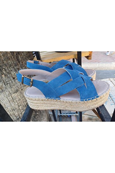 Venüs 231700001 Y Women's Genuine Suede Leather - Jute Wedge Sole Sandals