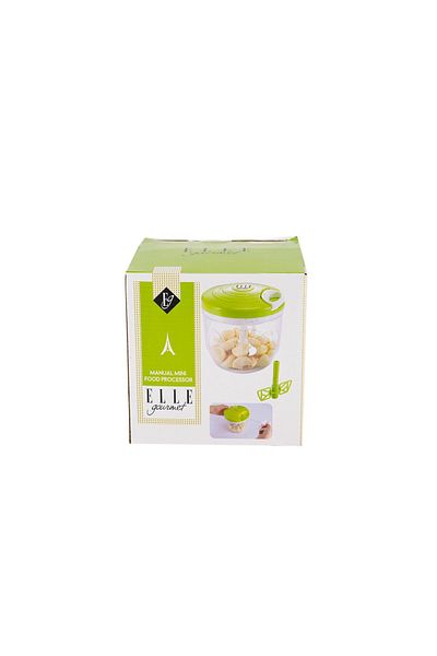 Elle Gourmet Manual Mini Food Processor, Green And Transfarent