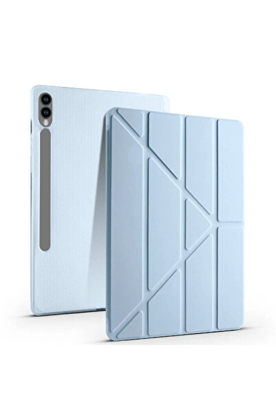 TEKNETSTORE Samsung Galaxy Tab S10+ Plus 12.4" Kalem Bölmeli Uyku Modlu Arkası Silikon Kapak Kılıf