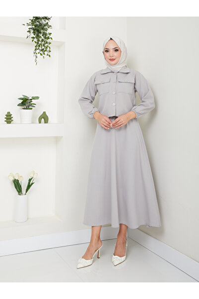 VOLT CLOTHİNG Women's Covered Shirt Skirt Suit
