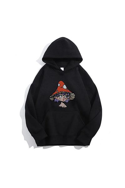 Moda Glo Hanorac cu glugă unisex Fungus Girl